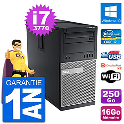 PC Tour Dell 7010 Intel Core i7-3770 RAM 16Go Disque Dur 250Go Windows 10 Wifi - Occasion