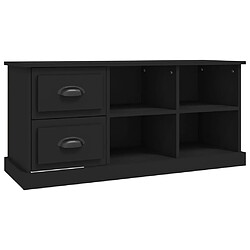 Maison Chic Meuble TV scandinave - Banc TV pour salon noir 102x35,5x47,5 cm bois d'ingénierie -MN97674