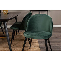 Venture Home Chaise en velours avec pieds en acier Velvet (Lot de 2) vert.