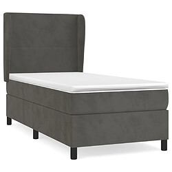 vidaXL Sommier à lattes de lit avec matelas Gris foncé 100x200 cm