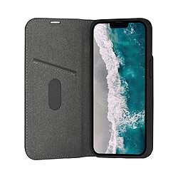 DBRAMANTE1928 Étui Folio pour Apple iPhone 14 Modèle Oslo en Cuir Vegan avec Porte-Cartes Noir