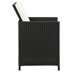 Acheter Maison Chic Jeu de 4 chaise,fauteil et tabouret de jardin 4 pcs 4 pcs Résine tressée Noir -GKD49533