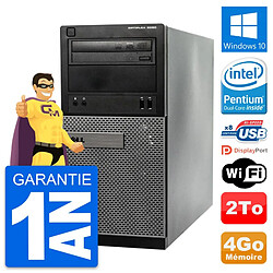 PC Tour Dell OptiPlex 3020 Intel G3220 RAM 4Go Disque Dur 2To Windows 10 Wifi - Occasion