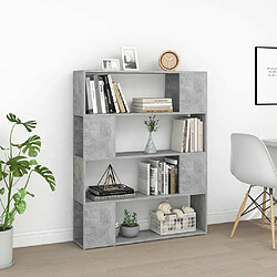 Avis Maison Chic Armoire de livres - Bibliothèque - Séparateur de pièce Gris béton 100x24x124 cm -GKD95416