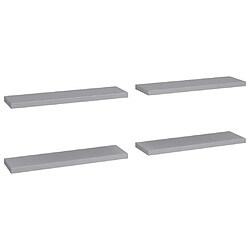 vidaXL Étagères murales flottantes 4 pcs gris 90x23,5x3,8 cm MDF