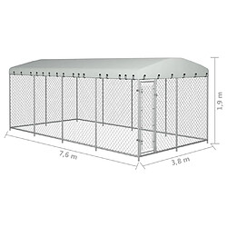 Helloshop26 Chenil extérieur cage enclos parc animaux chien extérieur avec toit pour chiens 8 x 4 x 2 m 02_0000458 pas cher