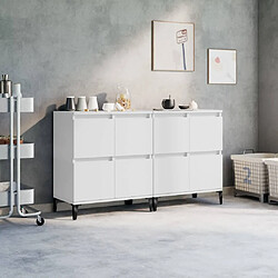 Maison Chic Ensemble de 2 Buffets,commode,console pour rangement blanc 60x35x70 cm bois d'ingénierie -MN15256