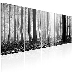 Decoshop26 Tableau toile de décoration murale impression premium en 5 parties sur châssis en bois motif Forêt monochrome 200x80cm 11_0018034