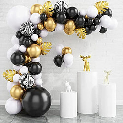 Euro Mega Arche Guirlande Ballons Fête Noir Or Blanc Ballon Anniversaire Décoration Mariage