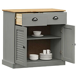 Avis Maison Chic Buffet commode,console avec tiroirs pour rangement VIGO 78x40x75 cm gris bois massif de pin -MN18596