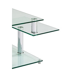 Modern Living Table basse verre et chromé DINO 2 avec 2 plateaux pivotants pas cher