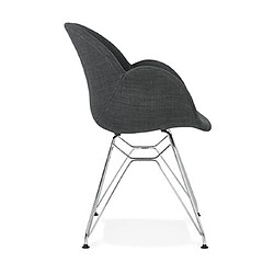 Avis Mes Lot de 2 fauteuils design en tissu gris piétement métal - UMILA