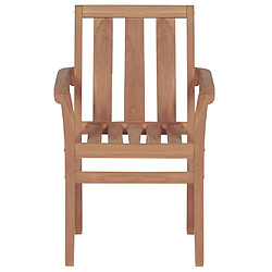 Avis Maison Chic Lot de 4 Chaises de jardin,Fauteuil d'extérieur empilables Boie de teck solide -MN23856