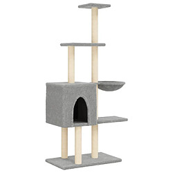 Arbre à chat avec griffoirs,niche pour chat en sisal Gris clair 145 cm -MN45689