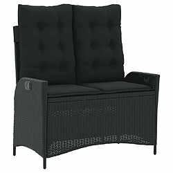 Acheter Maison Chic Ensemble à manger d'extérieur 2 pcs avec coussins,Salon de jardin,Mobilier de jardin noir résine tressée -GKD150392