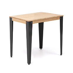 Ds Meubles Table a Manger Lunds 80x80 Noir-Naturel