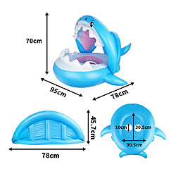 BESTA Bébé Flotteur Pvc Piscine Toddler Floaties avec Auvent Gonflable Shark Infant Pool Float pour Enfants Âgés 6-36 Mois