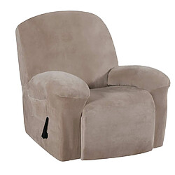 Housse De Canapé Inclinable En Velours élastique Housse De Fauteuil Antidérapante Brown_1