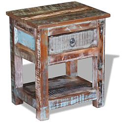 Maison Chic Table d'appoint | Table Basse 1 tiroir Bois de récupération massif 43x33x51cm -GKD79519