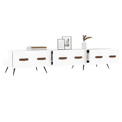 Acheter Maison Chic Meuble TV scandinave - Banc TV pour salon blanc brillant 150x36x30 cm bois d'ingénierie -MN49257