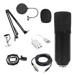 Kit Microphone à Condensateur Pour Enregistrement Studio Noir A Avec Carte Son