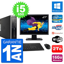 PC HP 8100 SFF Ecran 27" Intel Core i5-650 RAM 16Go Disque 2To Windows 10 Wifi · Occasion 