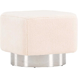 Venture Home Pouf carré en polyester et acier Newton beige. Pouf carré en polyester et acier Newton beige