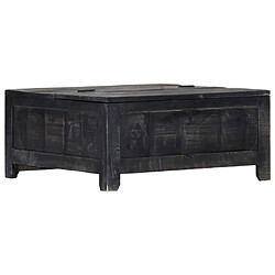 Avis vidaXL Table basse Noir 65x65x30 cm Bois de manguier massif