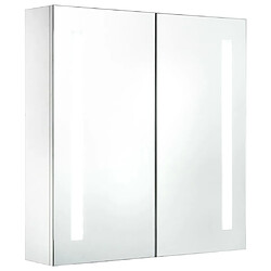 Helloshop26 Armoire de salle de bain à miroir led 60 x 14 x 62 cm blanc et argenté 02_0006566