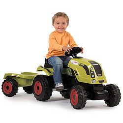 Smoby Tracteur à pédales Claas Farmer XL et sa remorque