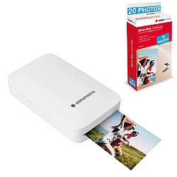 AGFA PHOTO - Pack Imprimante Realipix Mini P + Cartouches et Papiers AMC pour 20 photos - Imprimante Photo Format 5,3 x 8,6 cm via Bluetooth - Sublimation Thermique 4Pass - Blanc - Blanc