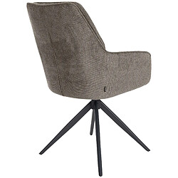 Decoshop26 Chaise de salle à manger pivotant avec accoudoirs x1 en tissu gris foncé et piètement en métal noir 10_0002043