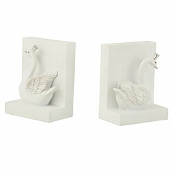 Paris Prix Lot de 2 Serre-Livres Cygne 14cm Blanc & Argent