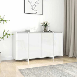 Maison Chic Buffet,Meuble de Rangement,commode pour salon,Cuisine blanc brillant 135x41x75 cm bois d'ingénierie -MN75768