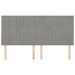 Avis Maison Chic Lot de 4 Têtes de lit design pour chambre - Décoration de lit Gris clair 100x5x78/88 cm Velours -MN46298