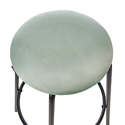 Beliani Tabouret de bar Set de 2 Velours Vert menthe MORTON pas cher