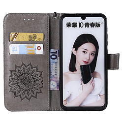 Acheter Etui en PU tournesol magnétique avec support gris pour votre Huawei Honor 10 Lite/P Smart (2019)