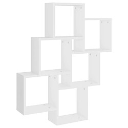 Maison Chic Étagère cube murale,Etagère de rangement flottante Blanc 78x15x93 cm Aggloméré -MN52995