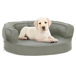 vidaXL Matelas de lit ergonomique de chien 60x42 cm Aspect de lin Gris