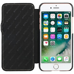 Etui iPhone 7 Book Type en cuir véritable noir – StilGut