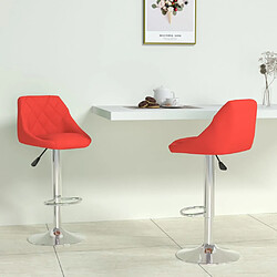 vidaXL Tabourets de bar lot de 2 rouge similicuir 