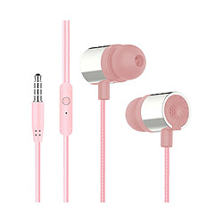 LUUCOZK Écouteurs intra-auriculaires filaires 3,5 mm compatibles HD pour appels et jeux pour course à pied ergonomiques - Rose