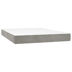 Maison Chic Lit Adulte - Lit simple Lit à sommier tapissier et matelas moelleux - Meuble de Chambre - Gris clair 140x200cm Velours -MN69963 pas cher