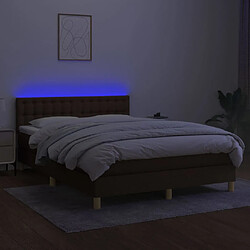 Avis vidaXL Sommier à lattes de lit matelas et LED Marron foncé 140x200 cm