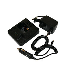 vhbw Chargeur de batterie compatible avec Motorola GP240, GP280 batterie de radio, talkie walkie (station, câble + prise allume-cigare)