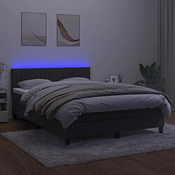 Avis vidaXL Sommier à lattes de lit avec matelas LED Gris foncé 140x200 cm