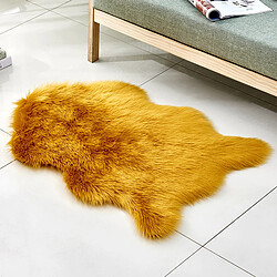 LUUCOZK Tapis Moelleux en Fausse Fourrure Tapis Shaggy pour Chambre à Coucher Salon-Alien Jaune Chameau-50x80 cm