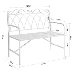 Acheter SoBuy OGT45-W Banc de Jardin Extérieur 2 Personnes en Métal Banc Extérieur pour Balcon, Pelouse, Terrasse