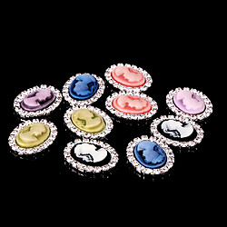 Avis 10 Pcs Mulicoloré Bouton Cabochon Dame Embellishment Charm Pendentif Loisir Créatif Femme DIY Accessoire