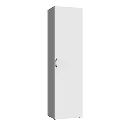 Pegane Armoire, meuble de rangement avec 6 tablettes coloris blanc - longueur 45 x hauteur 185 x profondeur 40 cm 